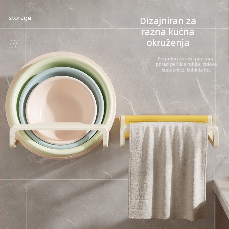 Višenamjenski sklopivi držač za umivaonik, zidni, bez bušenja, kupaonski ormarić za pohranu