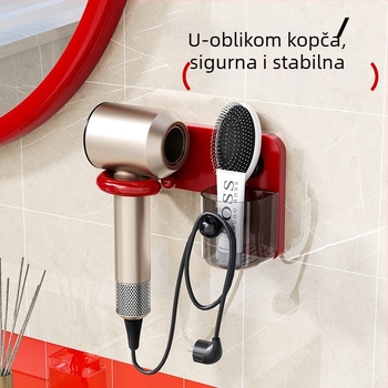Zidni držač sušila za kosu – kupaonski organizator, modern minimalistički dizajn