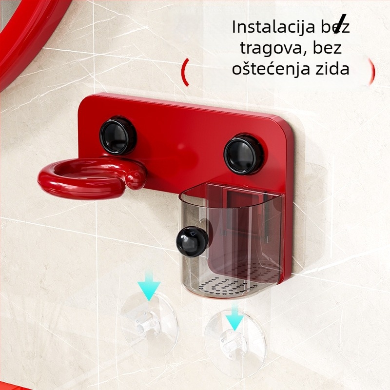 Zidni držač sušila za kosu – kupaonski organizator, modern minimalistički dizajn