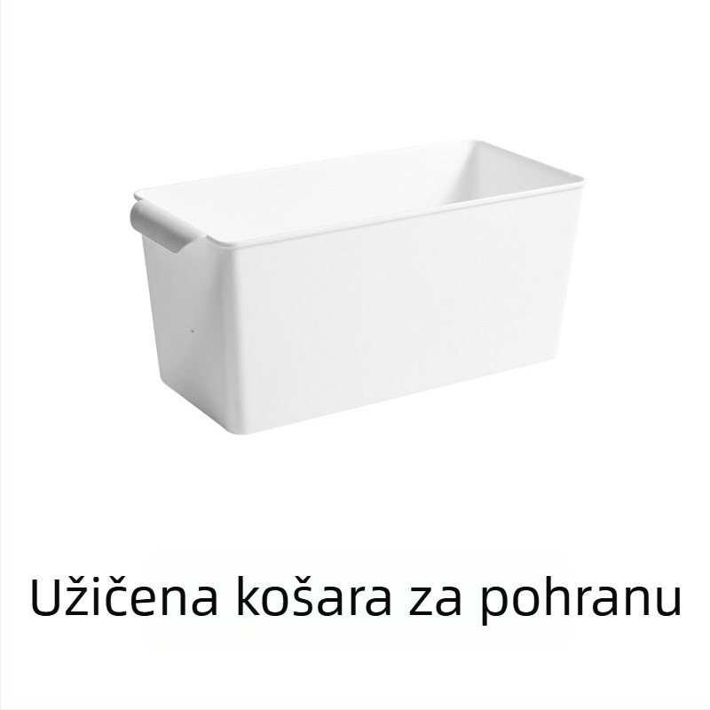 Minimalistički stolni organizator za dom i kuhinju, plastična pravokutna košarica za pohranu kozmetike i sitnih predmeta, višenamjenski spremnik za pohranu
