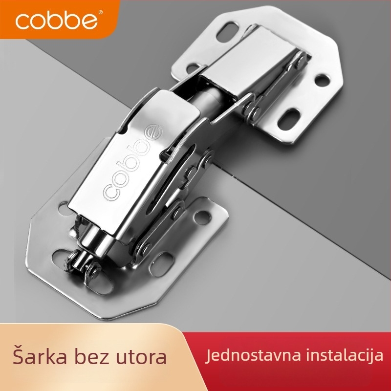 Šarnir za vrata ormara s hidraulskim amortizerom, bez otvora, šarnir za garderobna vrata s oprugom