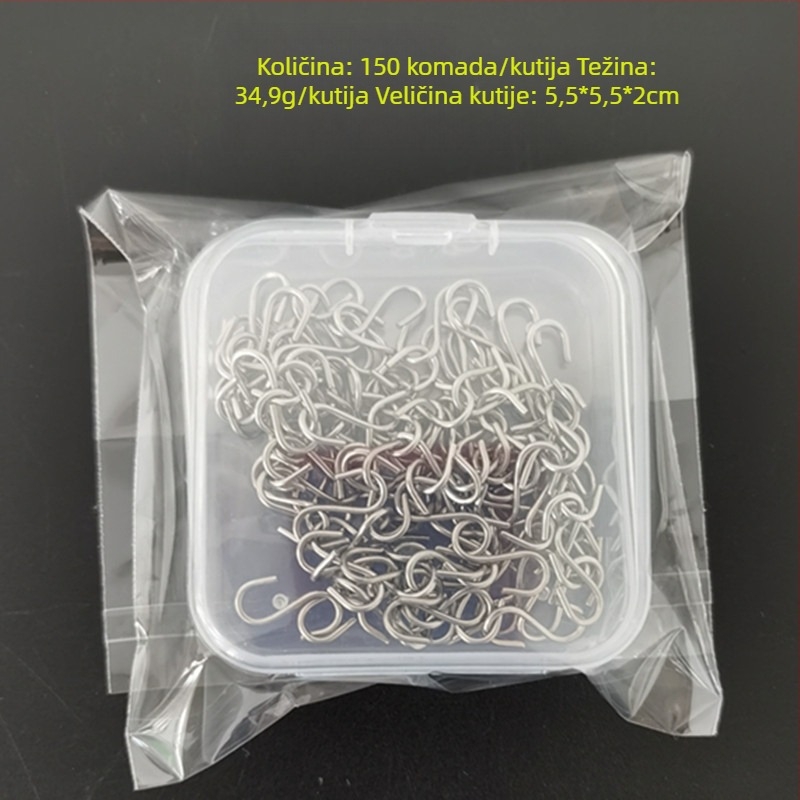 Nerđajući čelični S-kuka, 14 mm, mini S-kuka u kutiji, 0.55 in, za vješanje rukotvorina