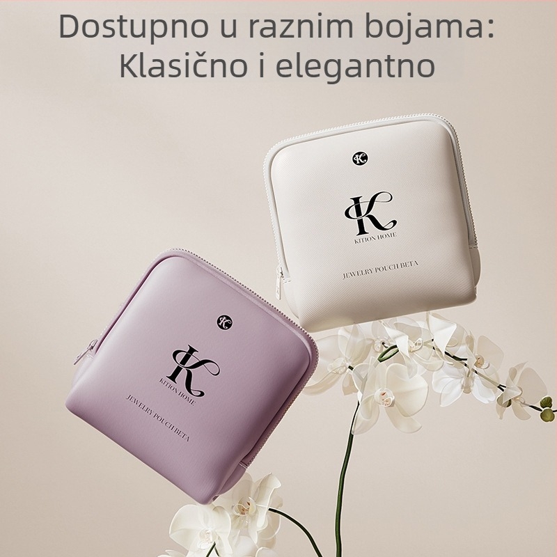 Kožna torbica za pohranu nakita s pretincima za naušnice i prstene, prijenosna kutija za perle