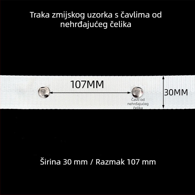 Zmijasti oblik zavjesne trake s nehrđajućim čavlićima, ojačana visokoučvrsta žica, dodaci u uzorku zmije, zavjesa s vodnim valovima, prilagodba S trake