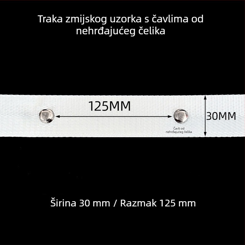 Zmijasti oblik zavjesne trake s nehrđajućim čavlićima, ojačana visokoučvrsta žica, dodaci u uzorku zmije, zavjesa s vodnim valovima, prilagodba S trake