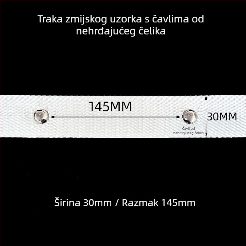 Zmijasti oblik zavjesne trake s nehrđajućim čavlićima, ojačana visokoučvrsta žica, dodaci u uzorku zmije, zavjesa s vodnim valovima, prilagodba S trake