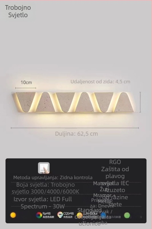Žuto travertin zidna svjetiljka u nordijskom minimalističkom stilu za spavaću sobu i dnevni boravak