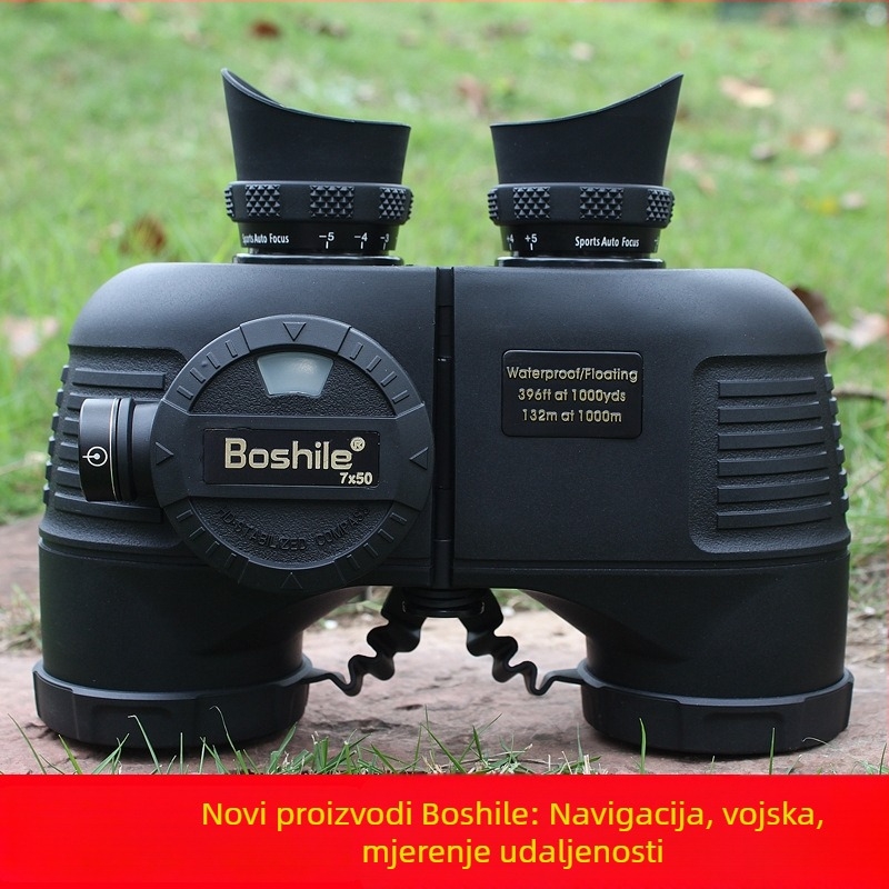 Boshile binokular s mjerenjem udaljenosti, HD 22-7×50, noćni vid pri slabom osvjetljenju, vodootporan za pomorske namjene