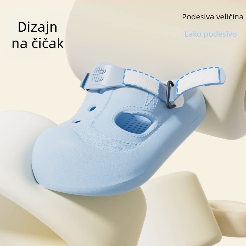 Dječje cipele za hodanje sa zatvorenim prstom, protuklizna potplata, ljetne sandale s podesivim trakama