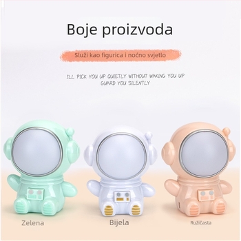 Crtić astronaut noćna lampica za dječju sobu, USB napajanje, dekorativno osvjetljenje