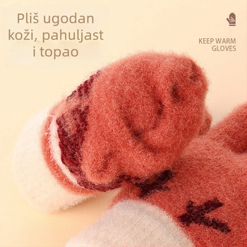 Nove dječje rukavice za jesen i zimu, pletene s pet prstiju, tople i udobne, slatkog dizajna s rogom jelena, za igru na otvorenom