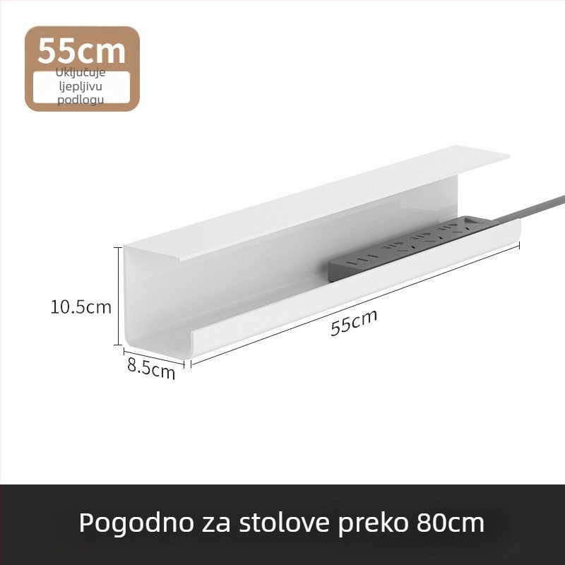 Organizator kablova ispod stola i kutija za pohranu utikača, bez bušenja