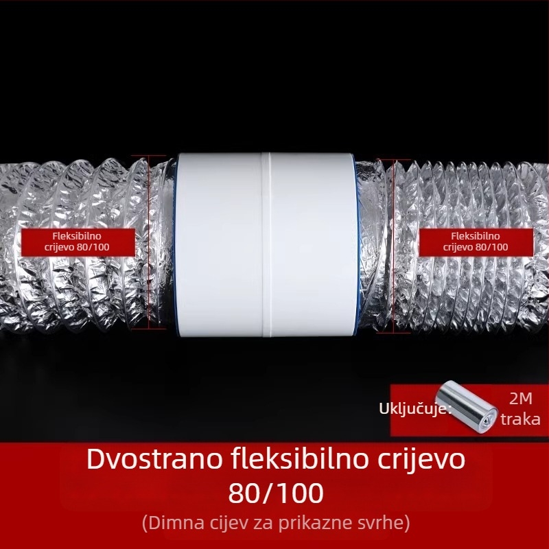 Dvostrani ventil za provjeru zraka u kupaonici, PVC cijev 75/110 – sprječava povratni tok zraka i mirise