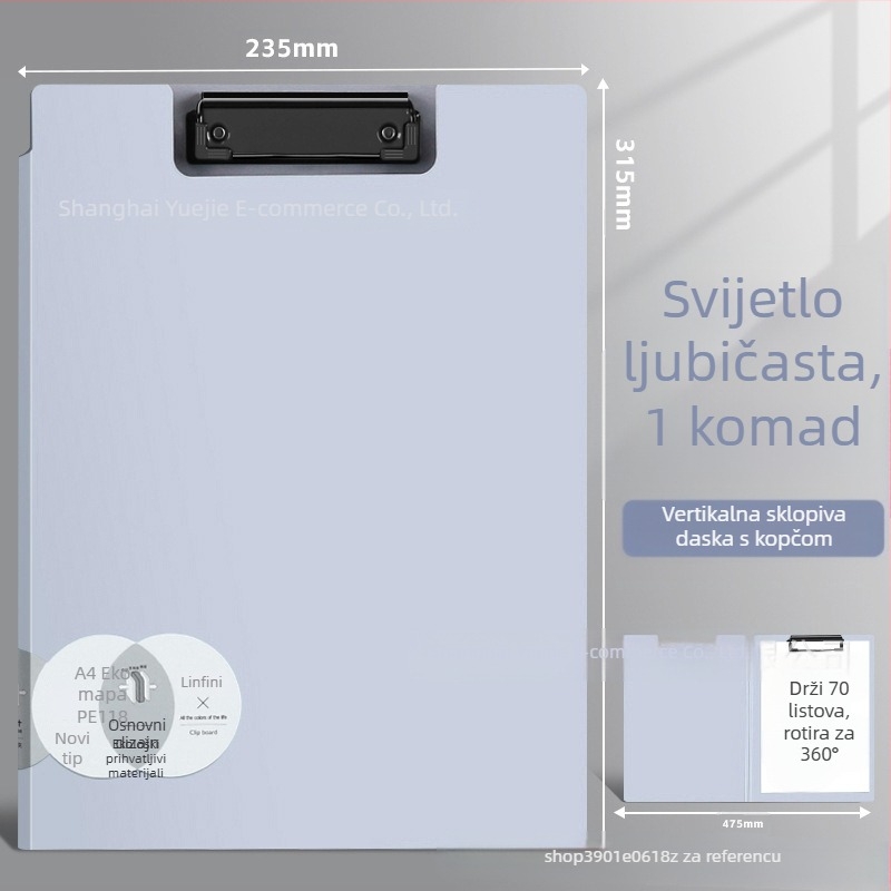 Deli PE117 A4 klipsboard s tvrdom pločom za pisanje, plastični, A3 konferencijski folder