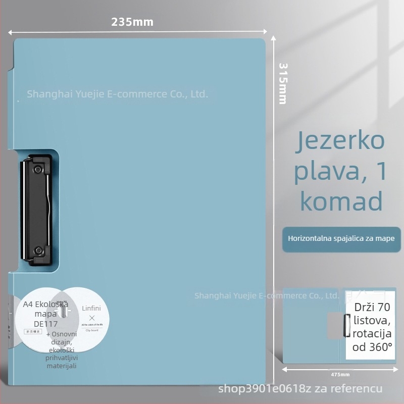 Deli PE117 A4 klipsboard s tvrdom pločom za pisanje, plastični, A3 konferencijski folder