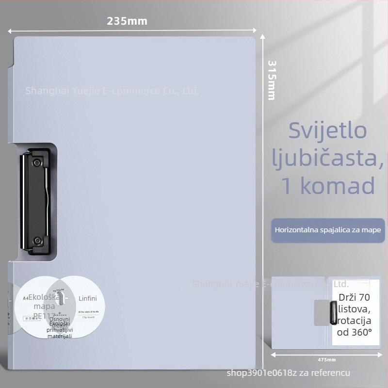 Deli PE117 A4 klipsboard s tvrdom pločom za pisanje, plastični, A3 konferencijski folder