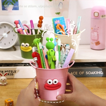 Kreativni držač olovke s lažnim željeznim izgledom – DIY mini bačva za stol s karikaturnim oblikom usana kobasice