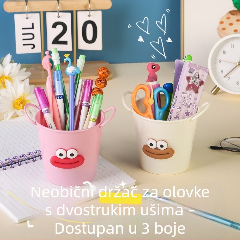 Kreativni držač olovke s lažnim željeznim izgledom – DIY mini bačva za stol s karikaturnim oblikom usana kobasice