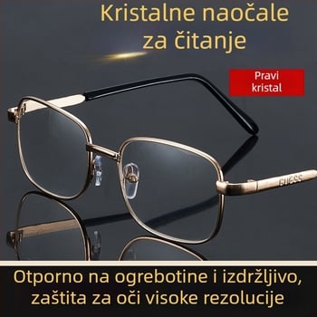 Naočale za čitanje visoke definicije, protiv umora, s kristalnim staklima, sklopive i prijenosne.