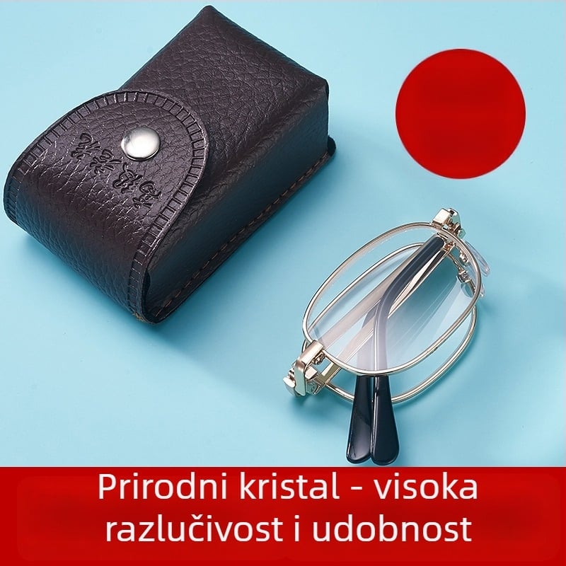 Naočale za čitanje visoke definicije, protiv umora, s kristalnim staklima, sklopive i prijenosne.