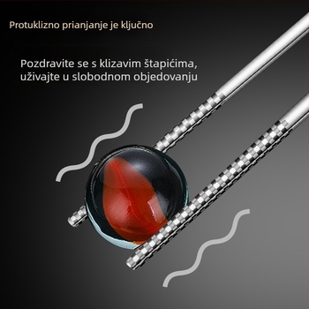 Set štapića za jelo od 316 nehrđajućeg čelika za kućnu uporabu, po jedan štapić po osobi, obiteljski obrok, otporan na plijesan, otporan na visoke temperature