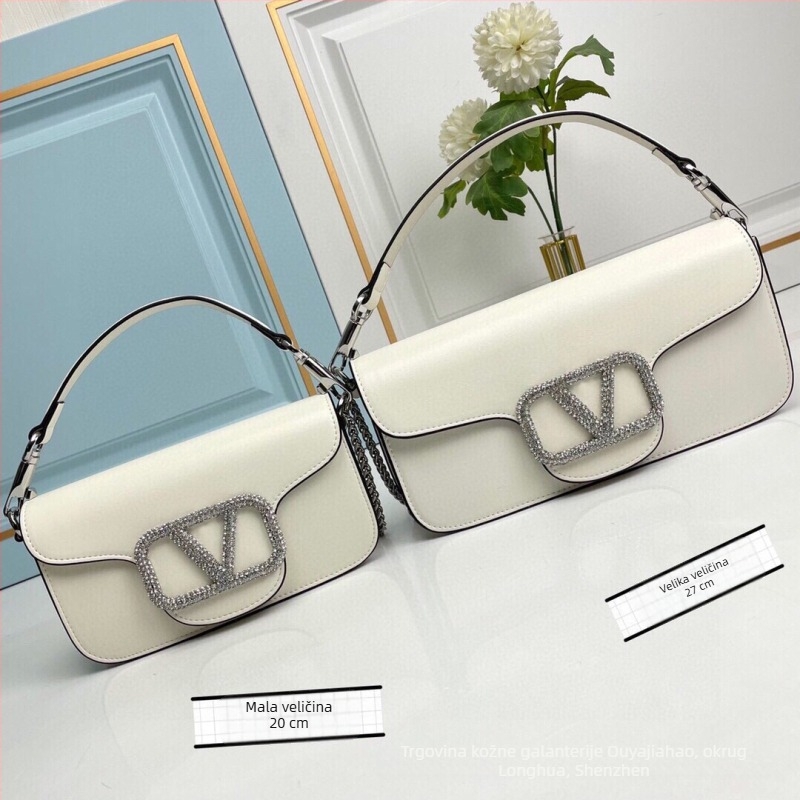 Ženska torbica od prave kože s kristalnom kopčom, elegantnog izgleda, od kože prvog sloja, crossbody