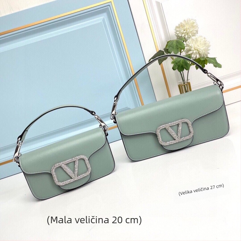Ženska torbica od prave kože s kristalnom kopčom, elegantnog izgleda, od kože prvog sloja, crossbody