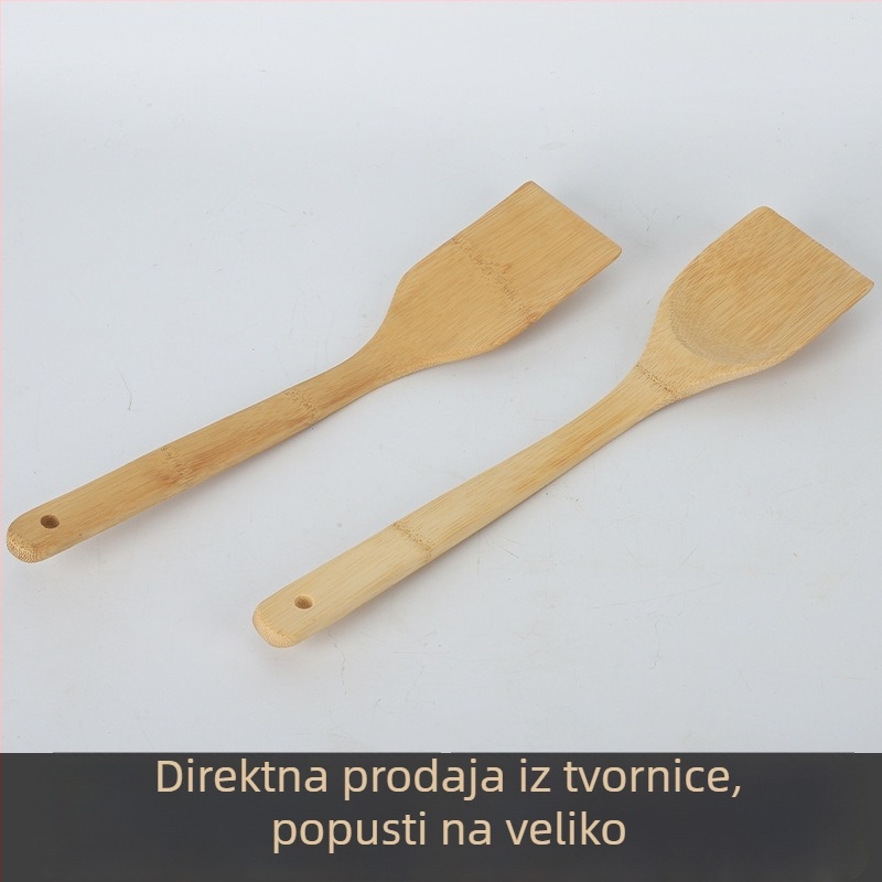 Bambusova špatula za neprijanjajuće tave, drvena žlica za kuhanje, špatula za rižu za suši, kvadratna kuhinjska špatula