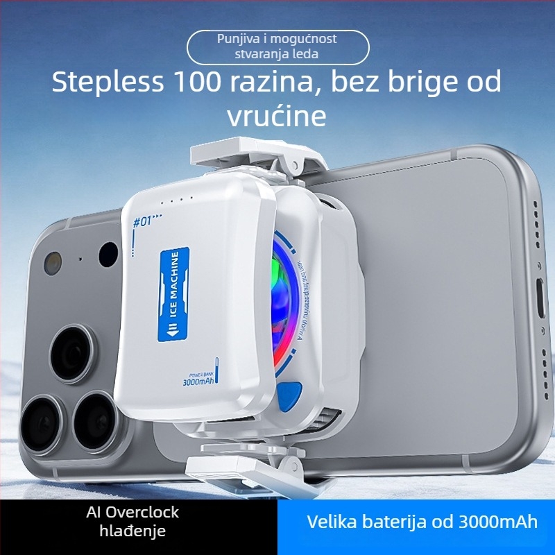 TH21 Napojeni baterijom hlađivač za telefon, termoelektrični modul, bežični, 3000mAh, ultraduga autonomija, digitalni prikaz temperature smrzavanja