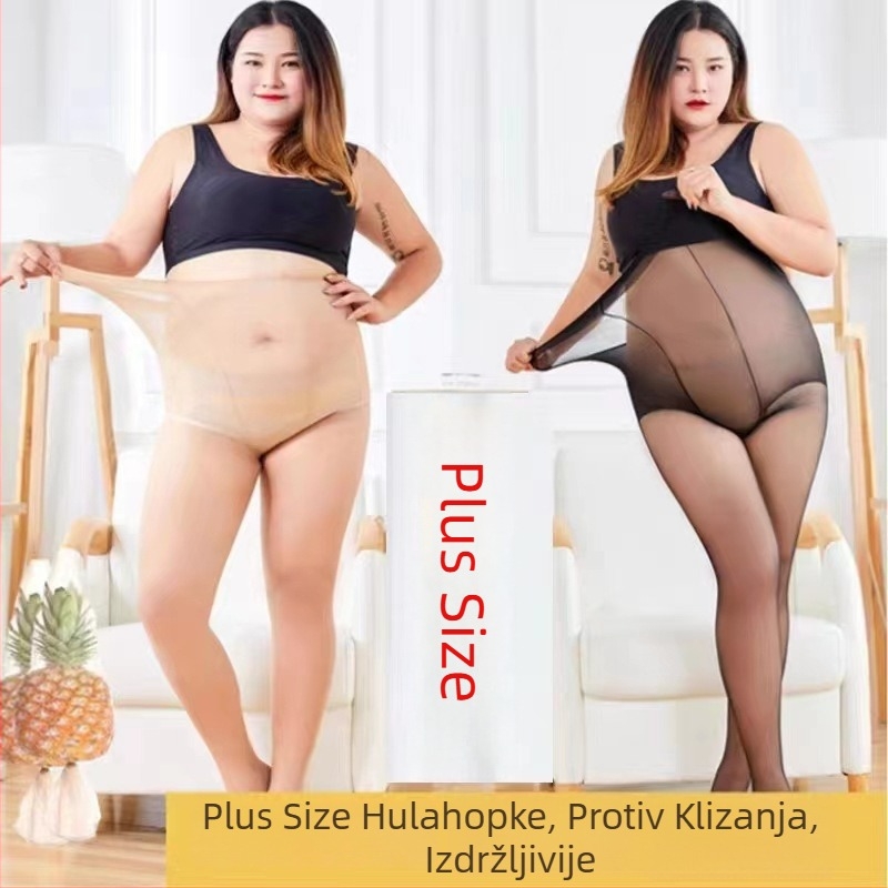 Plus-size ženske najlonke, ljetne boje kože, otporne na zapetljavanje, protuklizne, ekstra velike veličine, prozračne, modelirajuće u boji kože