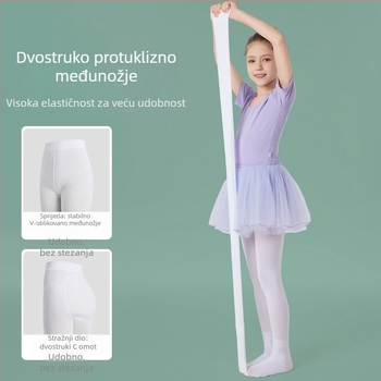 Dječje plesne čarape s zaštitom od uganuća, bijele tanke čarape za ljeto za djevojčice