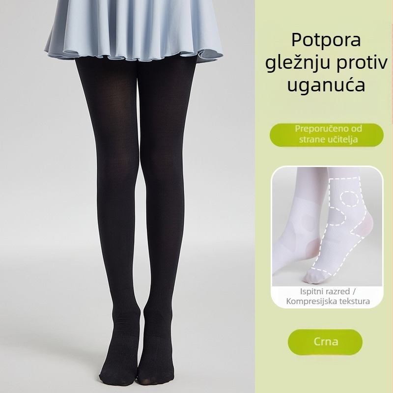 Dječje plesne čarape s zaštitom od uganuća, bijele tanke čarape za ljeto za djevojčice