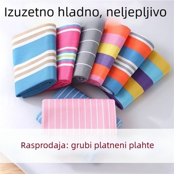 Pastoralne prugaste posteljine od tradicionalne domaće tkanine, otisci s premazom i bojom, pogodne za jednokrevetne i dvokrevetne krevete