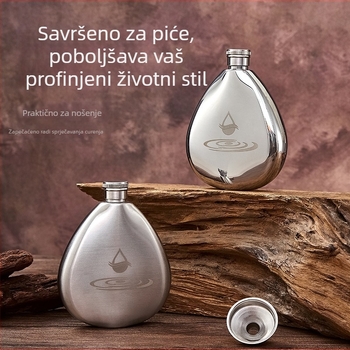 Flasa za vino od nehrđajućeg čelika 304, 150 ml, prijenosna za vanjsku upotrebu, kapljastog oblika, u poklon kutiji.
