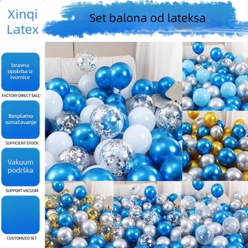 Plavi ocean latex balon set, 10 inča, metalik boje, dekor za rođendan i vjenčanje, dječje zabave