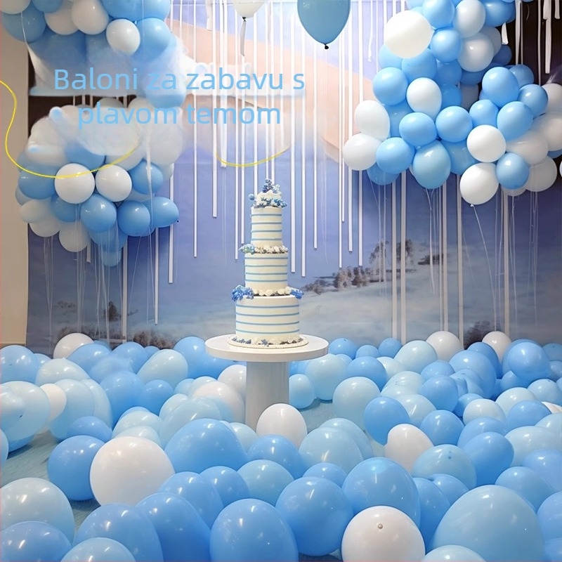 Plavi ocean latex balon set, 10 inča, metalik boje, dekor za rođendan i vjenčanje, dječje zabave