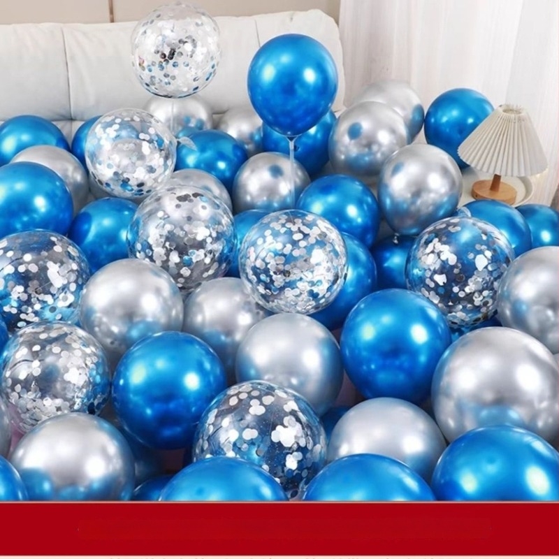 Plavi ocean latex balon set, 10 inča, metalik boje, dekor za rođendan i vjenčanje, dječje zabave