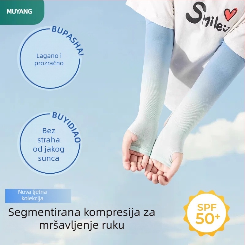 Dječji gradijentni ledeni rukavi za zaštitu od sunca i komaraca, unisex za ljeto UPF50+