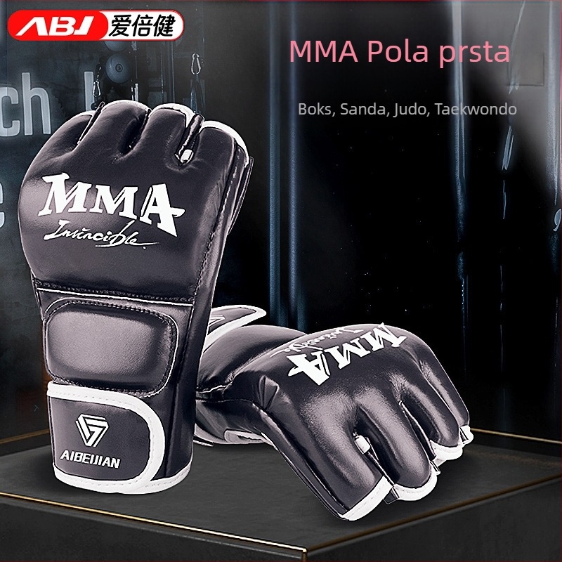 MMA boksačke rukavice PU, dizajn pola prsta