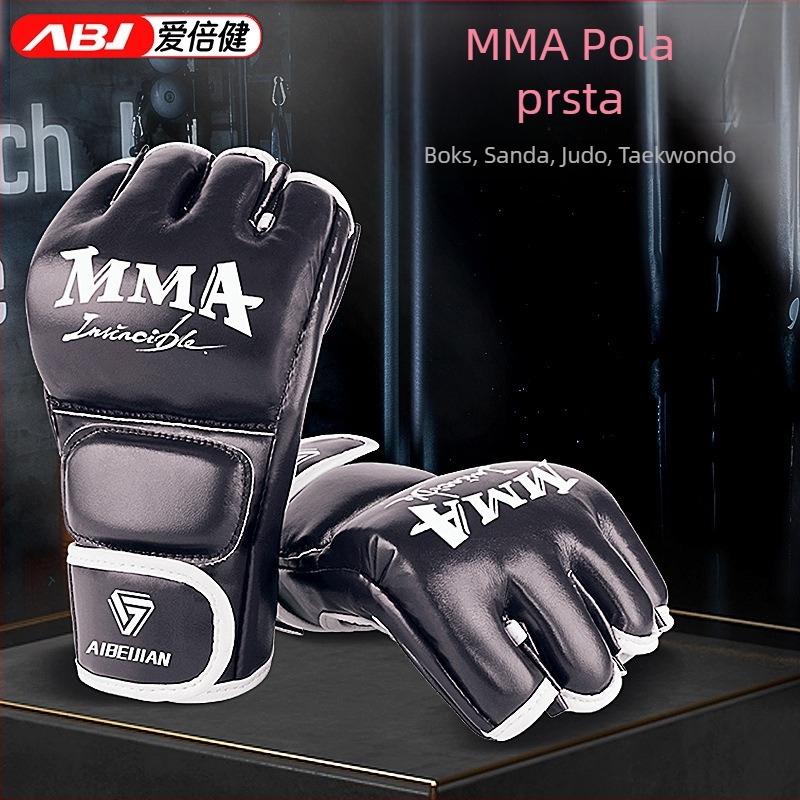 MMA boksačke rukavice PU, dizajn pola prsta