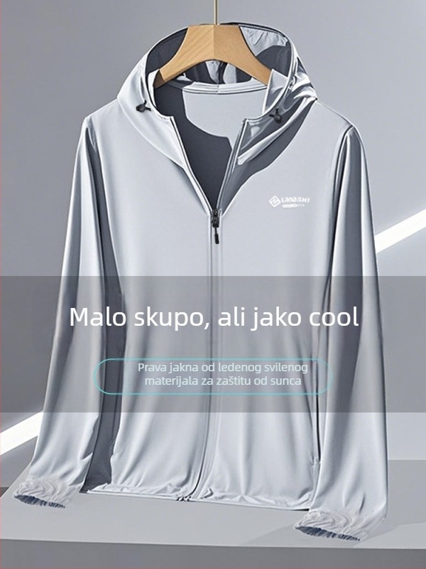 Muška lagana jakna s UV zaštitom, prozračna, s kapuljačom, za ljetni ribolov