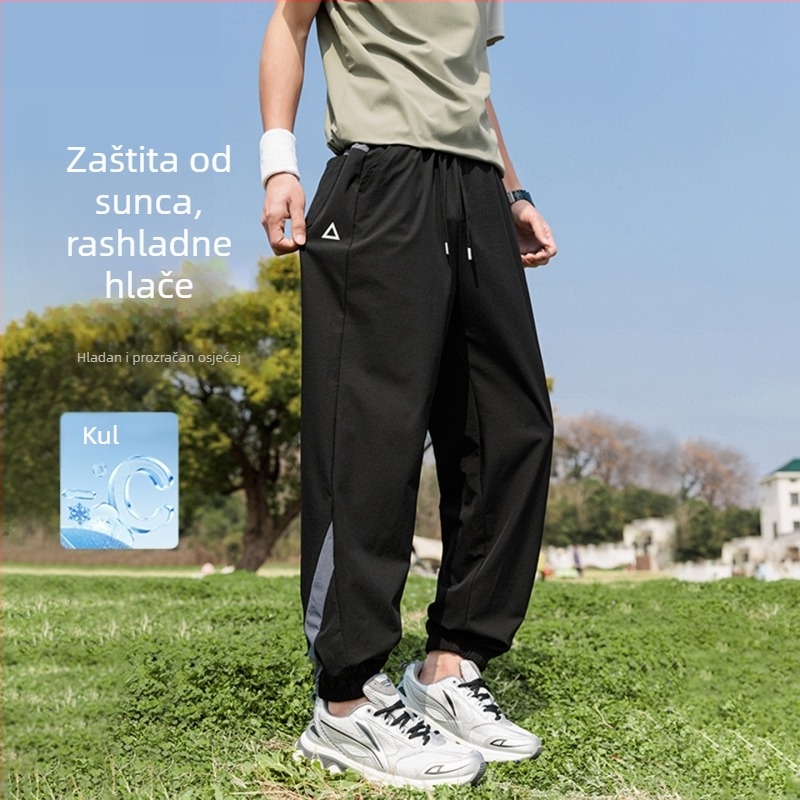 Muške vanjske brzo sušeće casual hlače, prozračne Ice Silk tkanine, opušten jogger kroj, dugi hlače, ljeto 2026.