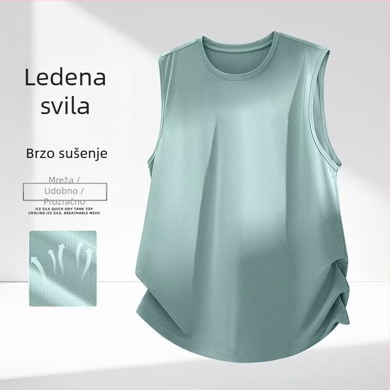Muški bezrukavni top od Ice Silk materijala, lagano ljetno sportsko, brzo sušeće