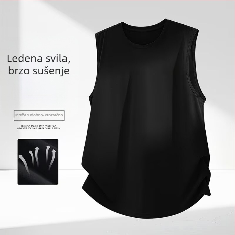 Muški bezrukavni top od Ice Silk materijala, lagano ljetno sportsko, brzo sušeće