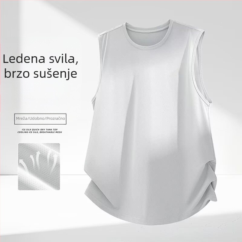 Muški bezrukavni top od Ice Silk materijala, lagano ljetno sportsko, brzo sušeće