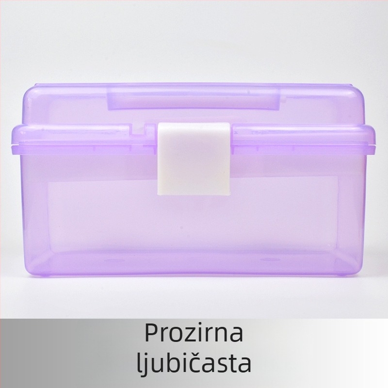 Dvoetažna prijenosna plastična kutija za pohranu s ručkom, za olovke, umjetničke materijale i lijekove