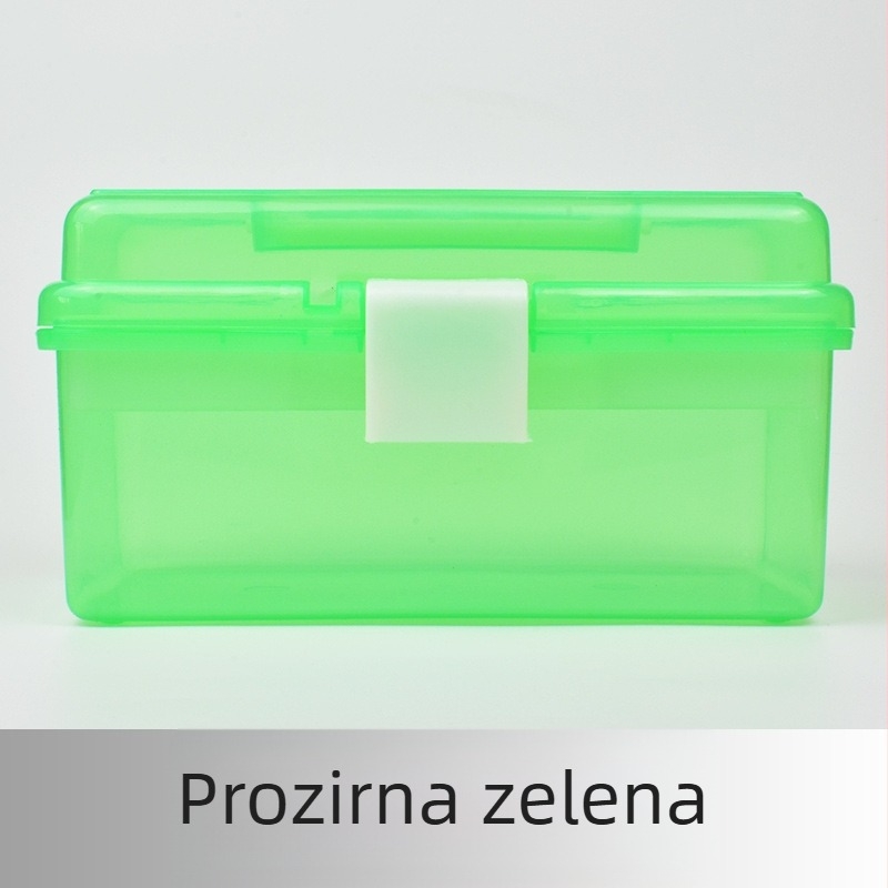 Dvoetažna prijenosna plastična kutija za pohranu s ručkom, za olovke, umjetničke materijale i lijekove