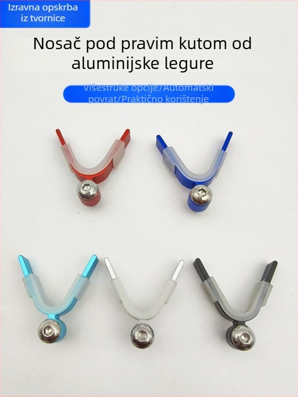 Aluminijski držač za štap s pravim kutom, 8 mm priključak, V-oblik držač, rogovita završnica, štiti štap