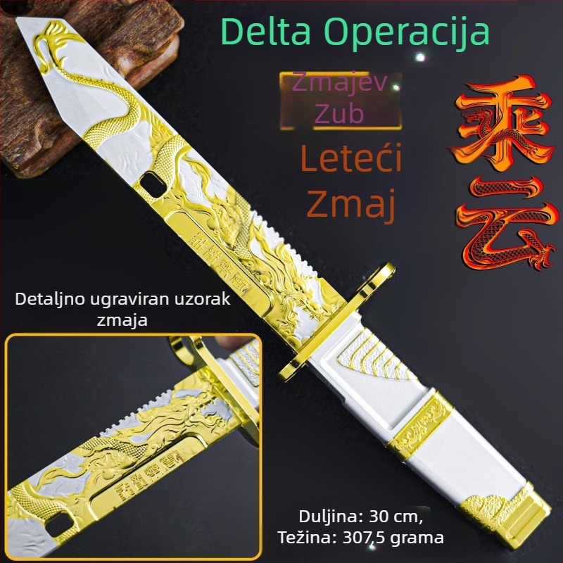 Delta Force Model zuba zmaja, letajući zmaj među oblacima, metalna ukrasna figura, 22 cm ili 30 cm