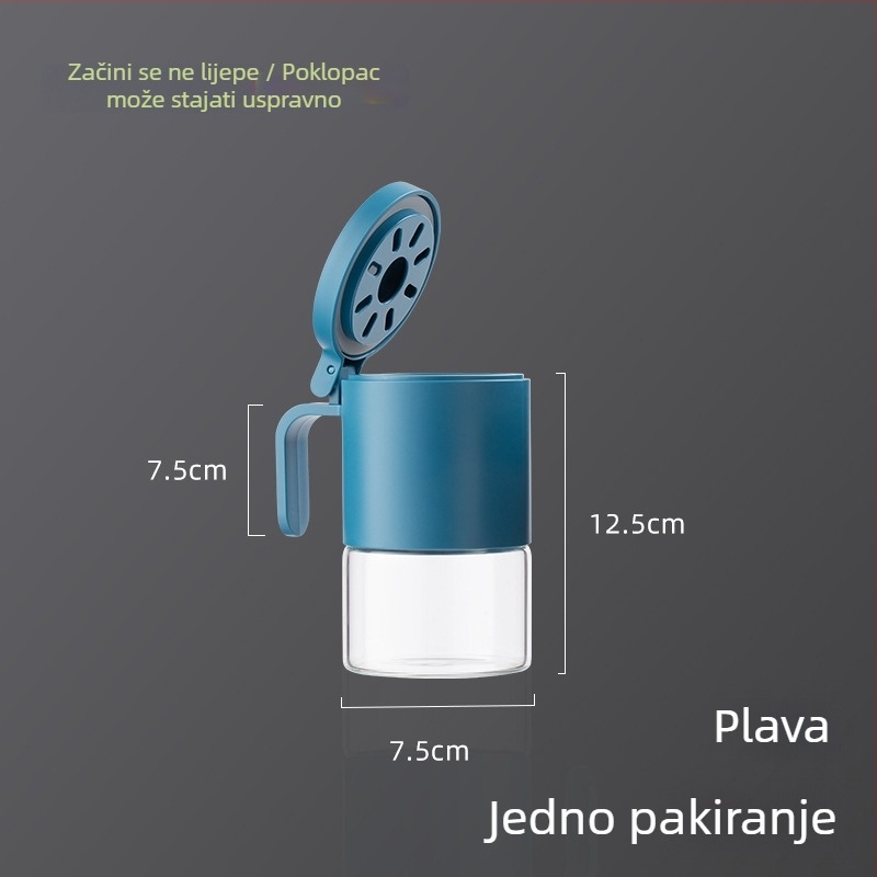 Staklena posuda za začine s čvrstim zatvaranjem, veliki kapacitet posude za sol u kuhinji, kutija za skladištenje MSG